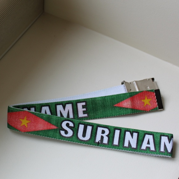 Belt with Surinam flag and name NWT - Picture 1 of 4